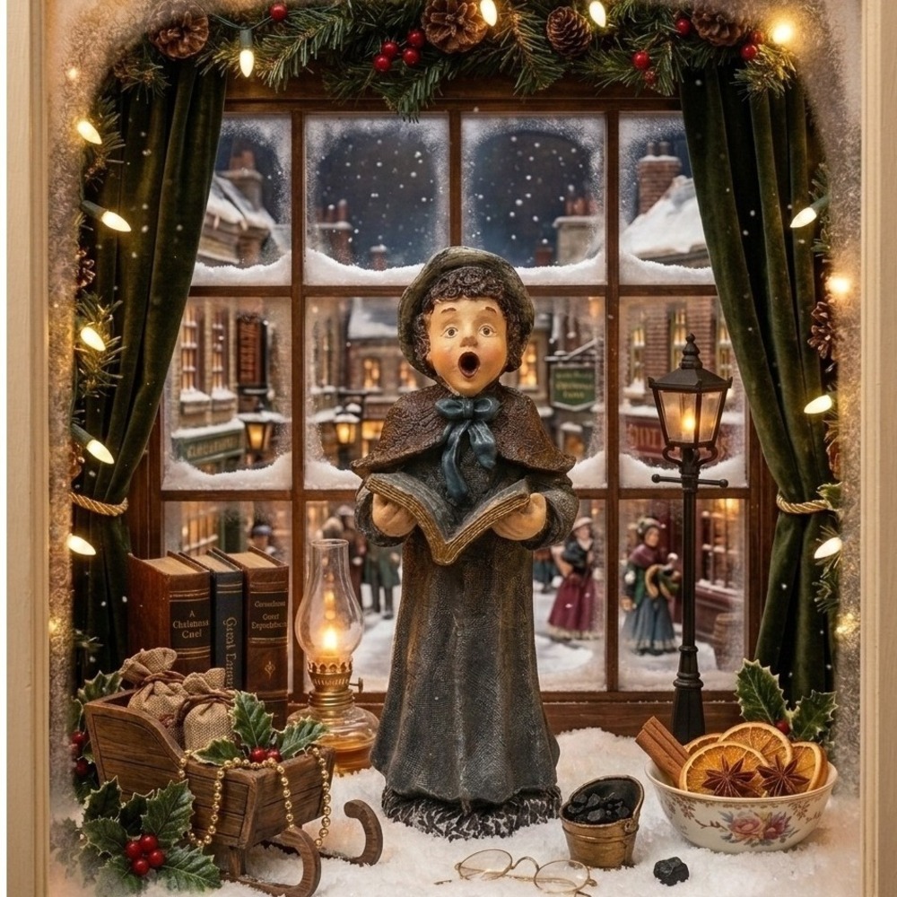 Vintage 90s Windsor Collection VictorianSinging Caroler Girl Holiday Decor  10.5